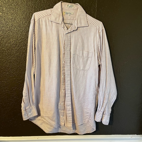 Red & White Long Sleeve Button Down Collared Shirt, Size 16L, 100% Cotton - Picture 1 of 4